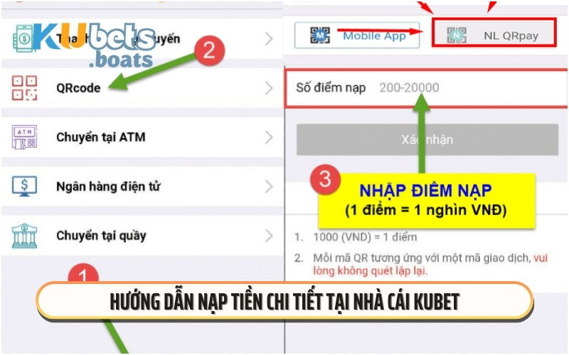 Hướng dẫn nạp tiền chi tiết tại nhà cái KUBET